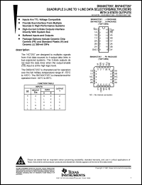 SN74HCT257N datasheet:  QUADRUPLE 2-LINE TO 1-LINE DATA SELECTORS/MULTIPLEXERS WITH 3-STATE OUTPUTS SN74HCT257N