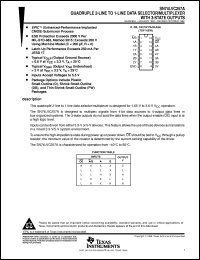 SN74LVC257ADR datasheet:  QUADRUPLE 2-LINE TO 1-LINE DATA SELECTOR/MULTIPLEXER WITH 3-STATE OUTPUTS SN74LVC257ADR