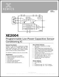 XE2004I-SW datasheet: Programmable low-power capacitive sensor conditioning IC XE2004I-SW