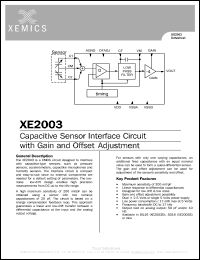 XE2003D datasheet: Capacitive sensor interface circuit with gain and offset adjustment XE2003D