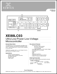XE88LC04ME015 datasheet: Ultra low-power low-voltage microcontroller XE88LC04ME015