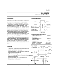 GL6840A datasheet: Electronic two tone ringer GL6840A