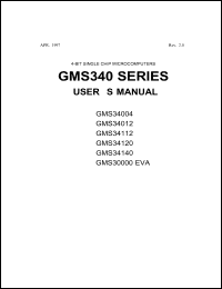 GMS34004 datasheet: 4-bit single chip microcomputer. Program memory 512 bytes. Data memory 32 x 4. Input ports 4. Output ports 6 GMS34004
