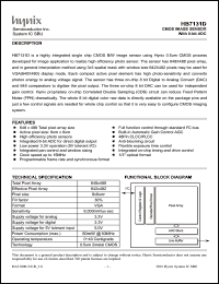 HB7131D datasheet: CMOS image sensor with 8-bit ADC HB7131D