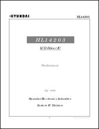HL14203 datasheet: 1/3 duty LCD display driver IC. HL14203