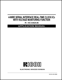 RS5C348B datasheet: 4-wire serial interface real-time clock ICs with voltage monitoring function. 32-kHz clock output keeping output enable. RS5C348B