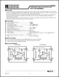 R1111N161A-TR datasheet: Low noise 150mA LDO regulator. Output voltage 1.6V. 