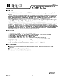 R1223N162A-TR datasheet: PWM/VFM step-down DC/DC converter with low supply current by CMOS. Output voltage 1.6V. Oscillator frequency 300kHz. Standard taping specification TR R1223N162A-TR