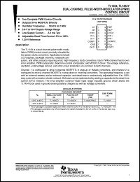 TL1454CDR datasheet:  DUAL-CHANNEL PULSE-WIDTH-MODULATION (PWM) CONTROL CIRCUIT TL1454CDR