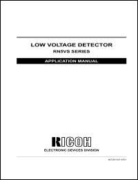 RN5VS09CA-TL datasheet: Low voltage detector. Detector threshold 0.9V. Output type CMOS. Taping type TL RN5VS09CA-TL