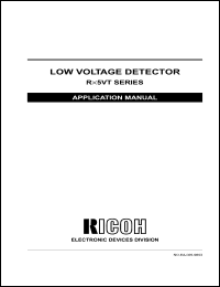 RN5VT50AA-TL datasheet: Low voltage detector. Detector threshold 5.0V. Output type Nch open drain. Taping type TL RN5VT50AA-TL