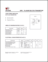 2SC3856 datasheet: NPN planar silicon transistor. Audio power amplifier DC to DC converter 2SC3856