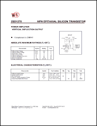 2SD1270 datasheet: NPN epitaxial silicon transistor. Power amplifier, vertical deflection output 2SD1270