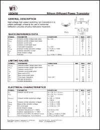 2SD850 datasheet: Silicon diffused power transistor. 2SD850