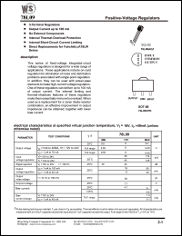 78L09ACZ datasheet: Positive-voltage regulator. Output current up to 100mA 78L09ACZ