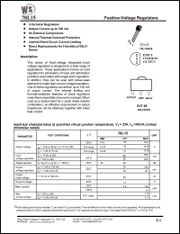 78L15CPK datasheet: Positive-voltage regulator. Output current up to 100mA 78L15CPK