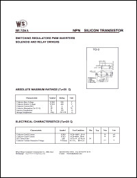 BU326A datasheet: NPN silicon transistor. Switching regulators. PWM inverters. Solenoid and relay drivers Collector-base voltage 900V. Collector-emitter voltage 400V. BU326A