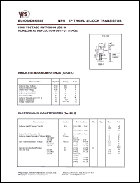 BU406H datasheet: NPN epitaxial silicon transistor. High voltage switching for horizontal deflection output stage. Collector-base voltage 400V. Collector-emitter voltage 200V. Emitter-base voltage 6V. BU406H