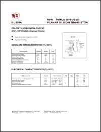 BU508A datasheet: NPN triple diffused planar silicon  transistor. Color TV horizontal output applications(no damper diode) BU508A