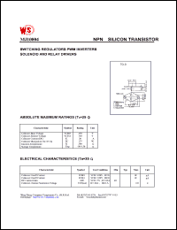MJ10004 datasheet: NPN silicon transistor. Switching regulators. PWM inverters. Solenoid and relay drivers. MJ10004
