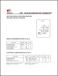 MJ11013 datasheet: PNP silicon darlington transistor. Switching regulators. PWM inverters. Solenoid and relay drivers MJ11013