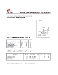 MJ11015 datasheet: PNP silicon darlington transistor. Switching regulators. PWM inverters. Solenoid and relay drivers MJ11015