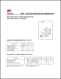 MJ11022 datasheet: NPN silicon darlington transistor. Switching regulators. PWM inverters. Solenoid and relay drivers MJ11022