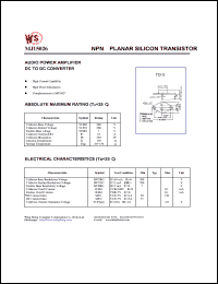 MJ15026 datasheet: NPN. Planar silicon transistor. Audio power amplifier DC to DC converter. MJ15026