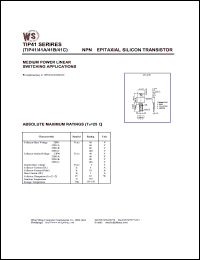 TIP41B datasheet: NPN epitaxial silicon transistor. Medium power linear and switching applications Collector-base voltage 80V. Collector-emitter voltage 80V. Emitter-base voltage 5V TIP41B