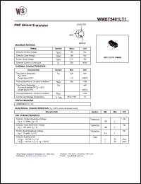 WMBT5401LT1 datasheet: PNP silicon transistor. Collector-emitter voltage -150V. Collector-base voltage -160V. Emitter-base voltage -5.0V WMBT5401LT1