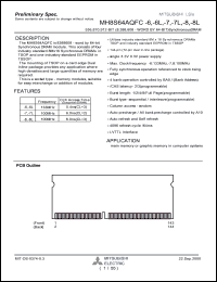 MH8S64AQFC-6 datasheet: 536870912-bit (8388608-word by 64-bit) synchronous DRAM MH8S64AQFC-6