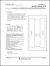 MH16S72AKLB-10 datasheet: 1207959552-bit (16777216-word by 72-bit) synchronous  dynamic RAM MH16S72AKLB-10