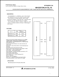 MH32D72KLH-10 datasheet: 2415919104-bit (33554432-word by 72-bit) double date rate synchronous  dynamic RAM MH32D72KLH-10
