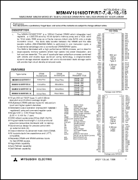 M5M4V16169DTP-10 datasheet: 16M (1M-word by 16-bit) cached DRAM with 16K (1024-word by 16-bit) SRAM M5M4V16169DTP-10