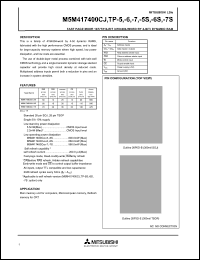 M5M417400CJ-6 datasheet: 16777216-bit (4194304-word by 4-bit) dynamic RAM M5M417400CJ-6