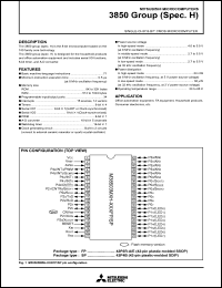 M38500M5H-XXXSP datasheet: RAM size:192 bytes; single-chip 8-bit CMOS microcomputer M38500M5H-XXXSP