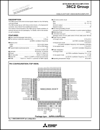 M38C20MB-XXXHP datasheet: RAM size:192 bytes; single-chip 8-bit CMOS microcomputer M38C20MB-XXXHP