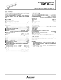 M37641M8-FP datasheet: RAM size:1024 bytes; single-chip 8-bit CMOS microcomputer M37641M8-FP