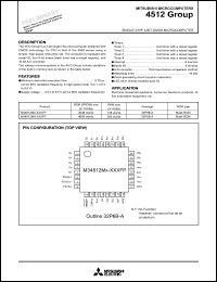 M34512M2-XXXFP datasheet: Single-chip 4-bit CMOS microcomputer M34512M2-XXXFP