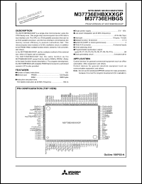 M37736EHBXXXGP datasheet: Single-chip 16-bit CMOS microcomputer M37736EHBXXXGP