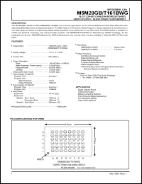 M5M29GB161BWG datasheet: 16777216-bit CMOS 3.3V-only, block erase flash memory M5M29GB161BWG