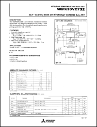MGFK35V2732 datasheet: 12.7-13.2GHz band 3W internally matched GaAs fet MGFK35V2732