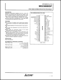 M52300BSP datasheet: NTSC video chroma deflection processor M52300BSP