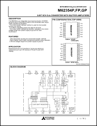 M62354FP datasheet: 8-bit 6ch D-A converter with buffer amplifiers M62354FP