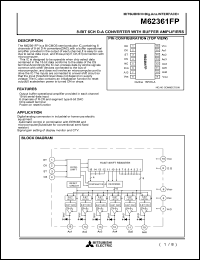 M62361FP datasheet: 8-bit 6ch D-A converter with buffer amplifiers M62361FP