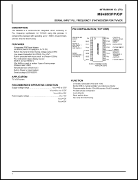 M64893GP datasheet: Serial input PLL frequency synthesizer for TV/VCR M64893GP