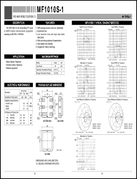 MF1010S-1 datasheet: Filter for AMPS mobile telephones MF1010S-1