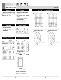 MF1117V-2 datasheet: Filter for digital mobile telephone MF1117V-2