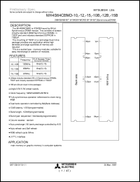 MH4S64CBMD-12 datasheet: 268435456 (4194304- word by 64-bit) dynamic RAM MH4S64CBMD-12