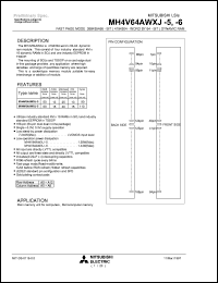 MH4S64AWXJ-6 datasheet: Fast page mode 268435456-bit (4194304- word by 64-bit) dynamic RAM MH4S64AWXJ-6